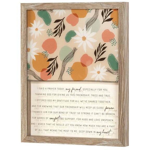 Dicksons Said A Prayer Friendship Orange and Green 12 x 15 Inch Decorative Wall Plaque