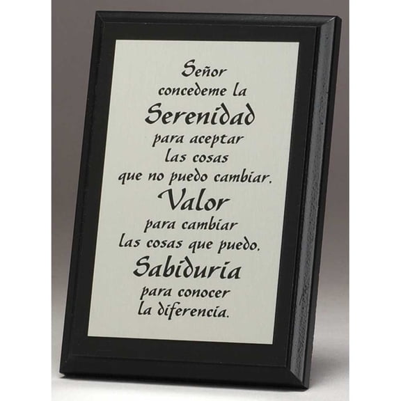 Dicksons Serenidad, Valor, Sabiduria Onyx with Silver Tone 5 x 7 Wood Wall Sign Plaque