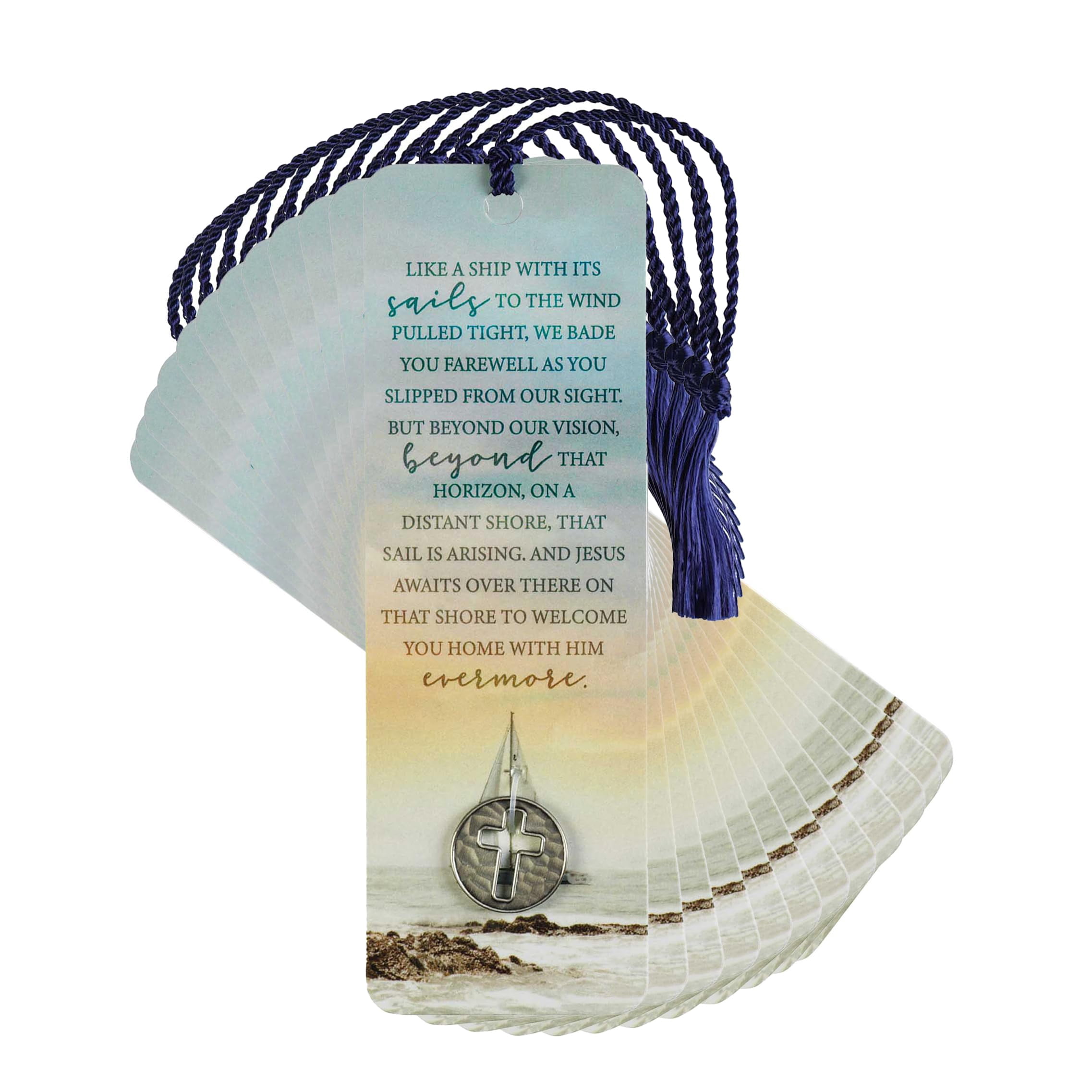 Dicksons Ship with It's Sails Home with Him 6 inch Paper Tussled Bookmark with Coin Pack of 15