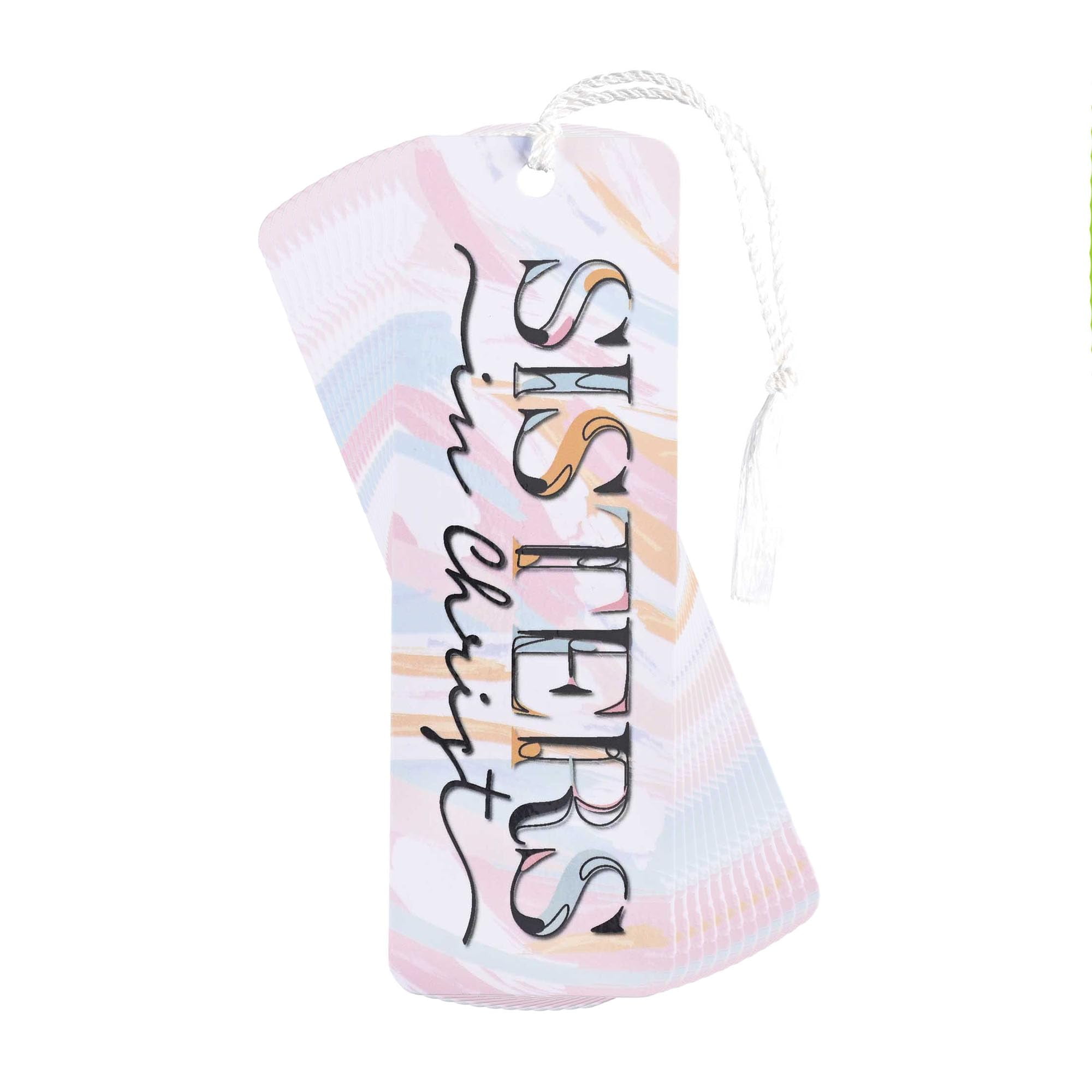 Dicksons Sisters in Christ, Sisters by Heart, Multicolor 6 x 2 Inch Laminated Cardstock Tassel Bookmark; Pack of 12