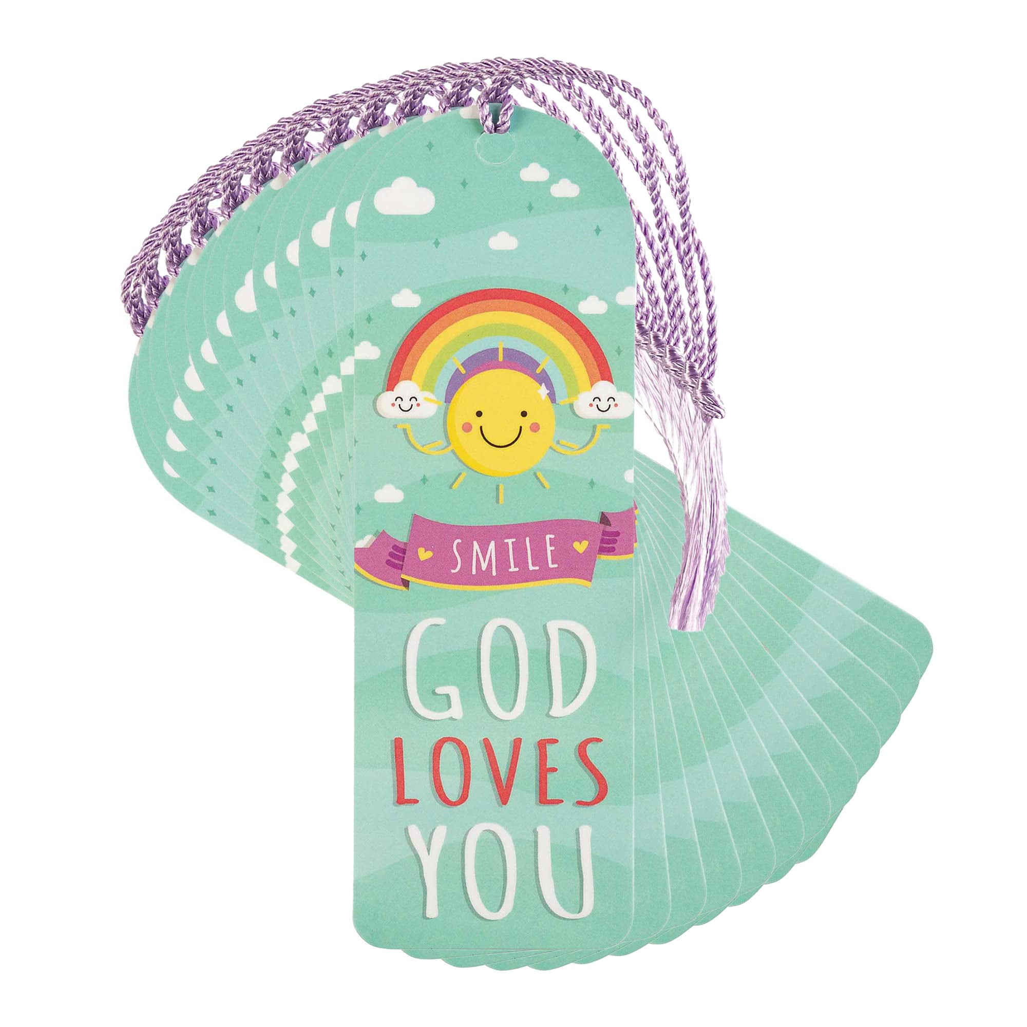 Dicksons Smile Mint Green 6 x 2 Inch Cardstock Keepsake Tassels Bookmarks Pack of 12