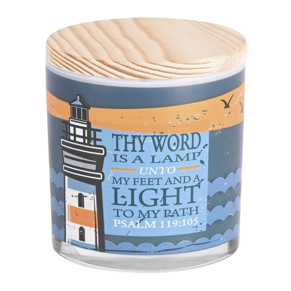 Dicksons Softly Scented Inspirational Christian Jar Candle 13 Ounce Natural Soy Wax Lighthouse Thy Word Is a Lamp