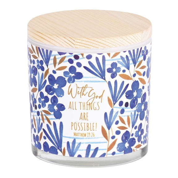 Dicksons Softly Scented Inspirational Christian Jar Candle 13 Ounce Natural Soy Wax With God All Things