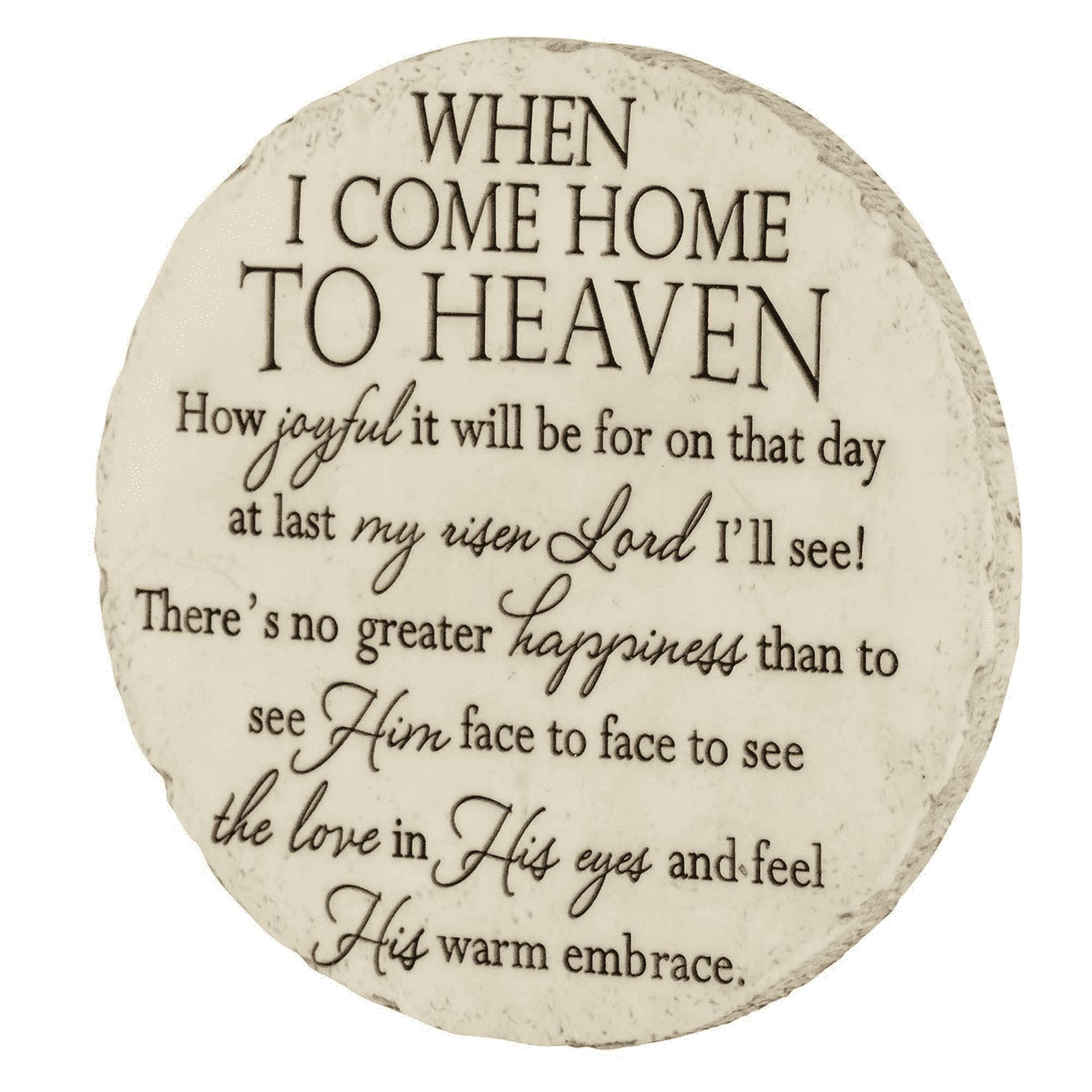 White Round Resin Stepping Stone with Engraved Poem