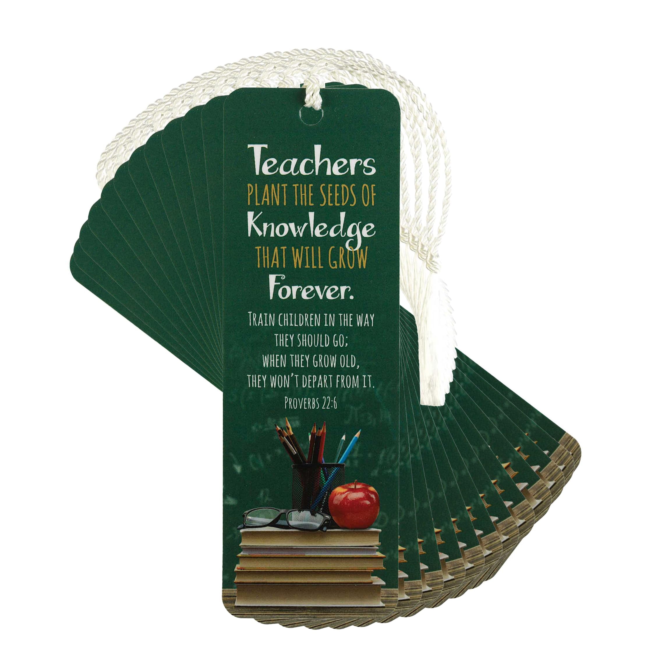 Dicksons Teachers Plant Seeds Knowledge Grow 6 inch Paper Tussled Bookmark Pack of 12