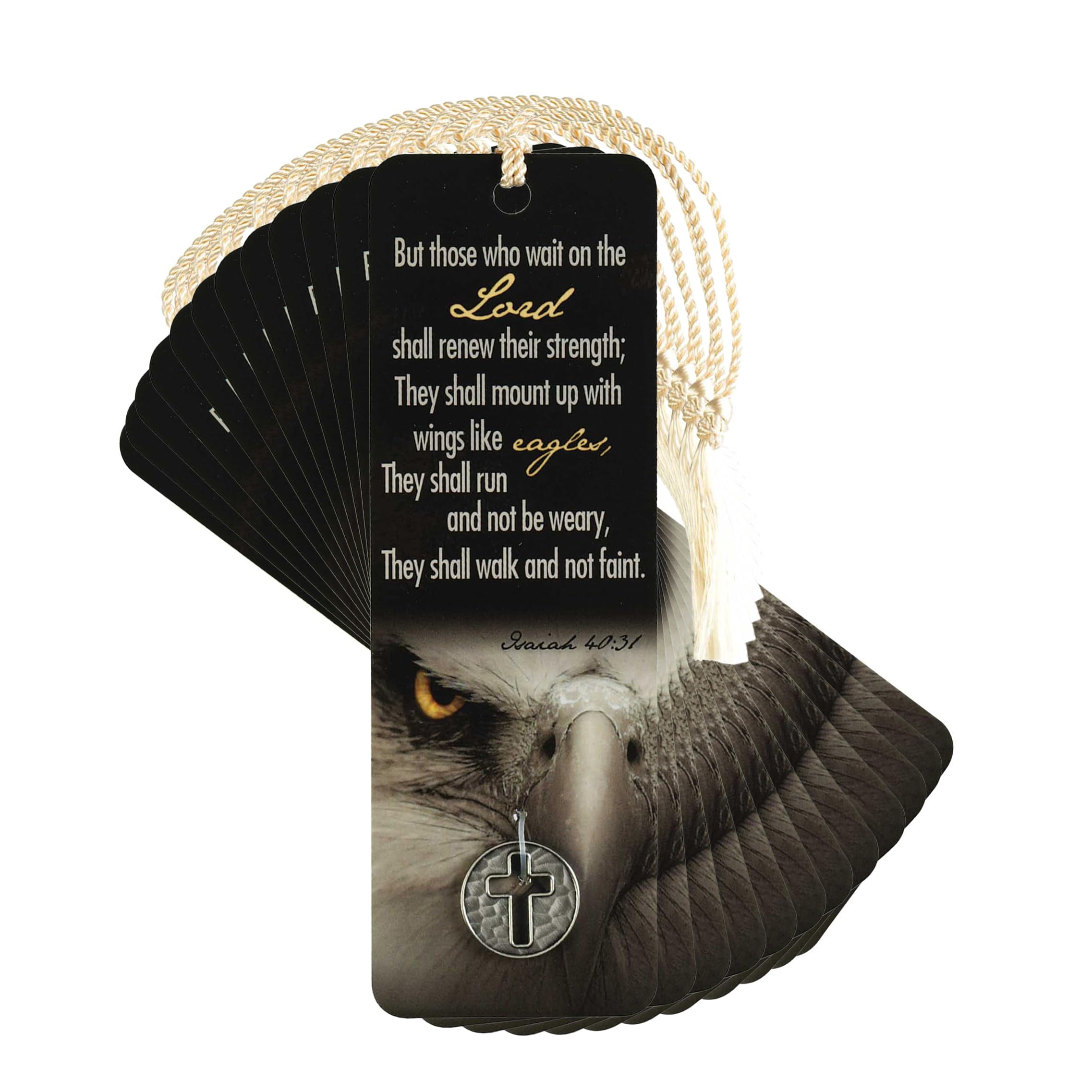 Dicksons Those Who Wait On The Lord Eagle 6 inch Paper Tussled Bookmark with Coin Pack of 12