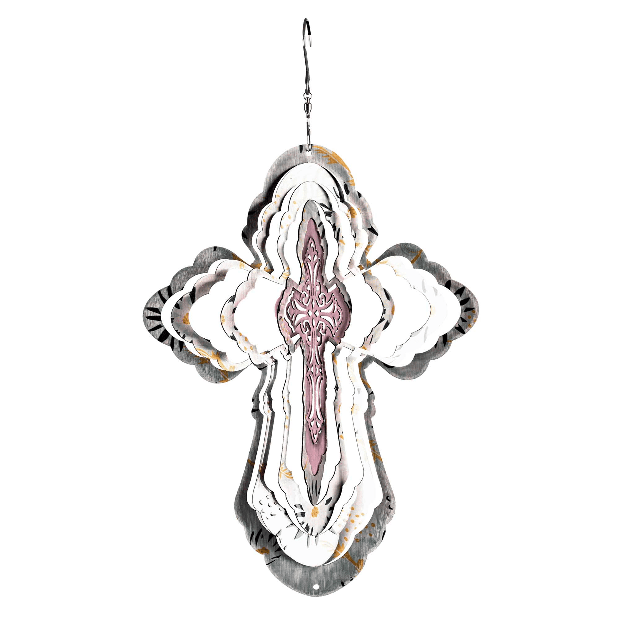 Dicksons ws 4 cut out cross shaped pink and white 15 x 8 stainless