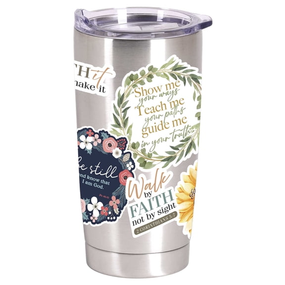 Dicksons Walk by Faith Not by Sight 2 Corinthians 5:7 Stainless Steel Travel Tumbler with Lid 20 Ounce