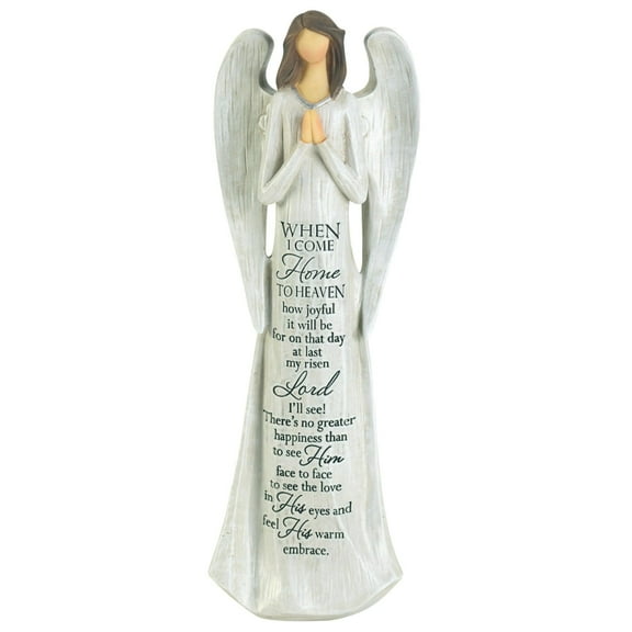 Dicksons When I Come Home How Joyful It Will Be Decorative White 11 x 3.75 Resin Angel Figurine Art Sculpture