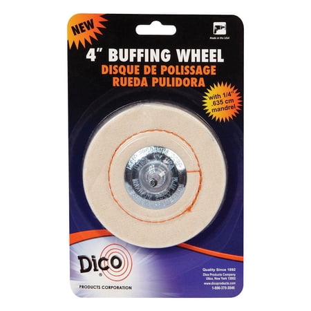 Dico Buffing Wheel 4 " Canton Flannel, Mounted 3/8 " Arbor