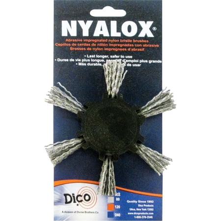 DICO NYALOX 4 in. Dia. x 1/4 in. Aluminum Oxide Mandrel Mounted Flap Brush 80 Grit Coarse 2500 rpm
