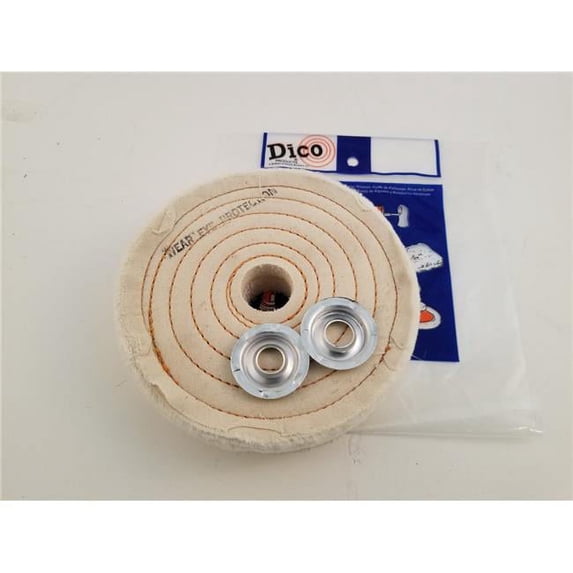 Dico 7000213 6 in. Dia. 1 in. Thick Buffing Wheels Spiral Sewn - White