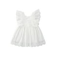 thumbnail image 1 of Diconna Baby Girl Clothes Newborn Baby Summer Outfit Lace Patchwork Romper / Dress Solid Color White Cute Bow Sleeveless Dresses, 1 of 5