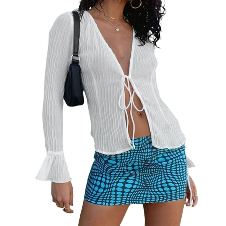 White see through top cardigan