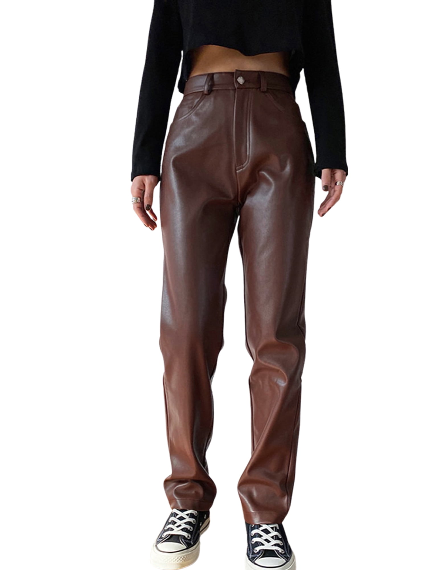 REMAIN high-waisted Leather Trousers - Farfetch