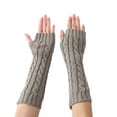 thumbnail image 1 of Diconna Women Warmer Mitten Winter Long Knitted Wrist Arm Hand Warmer Fingerless Gloves, 1 of 5