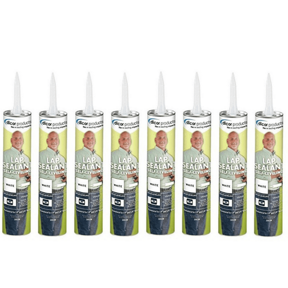 Dicor 501lSW Silicone, White Self-Leveling Lap Industrial Sealant, 7.76 lbs 10.3 oz, 8 Piece