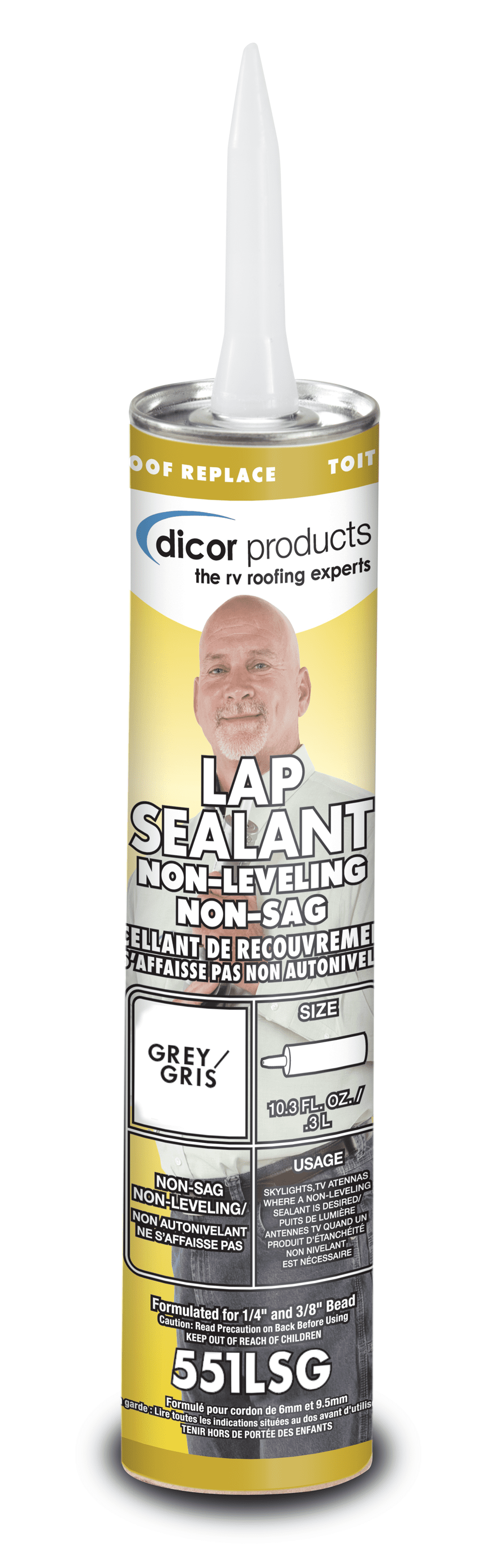 Dicor 551LSG-1 10.3 oz Hardware Adhesive for EPDM and TPO Sheeting, Gray
