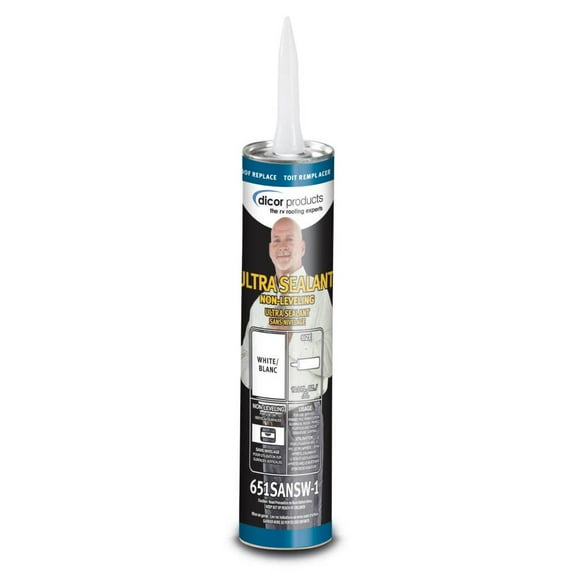 Dicor 651SANSW-1 Polyether, White Non-Leveling Industrial Sealant, 10.3 oz