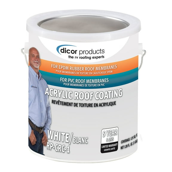 Dicor RP-CRC-1, White Acrylic Roof Coating, 1 Gal
