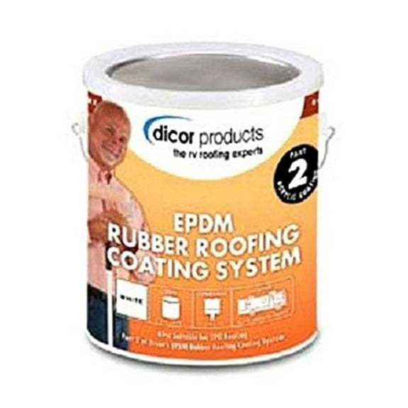 Dicor RPCRC1, White, EPDM Rubber Roof Coating, 1 Gallon