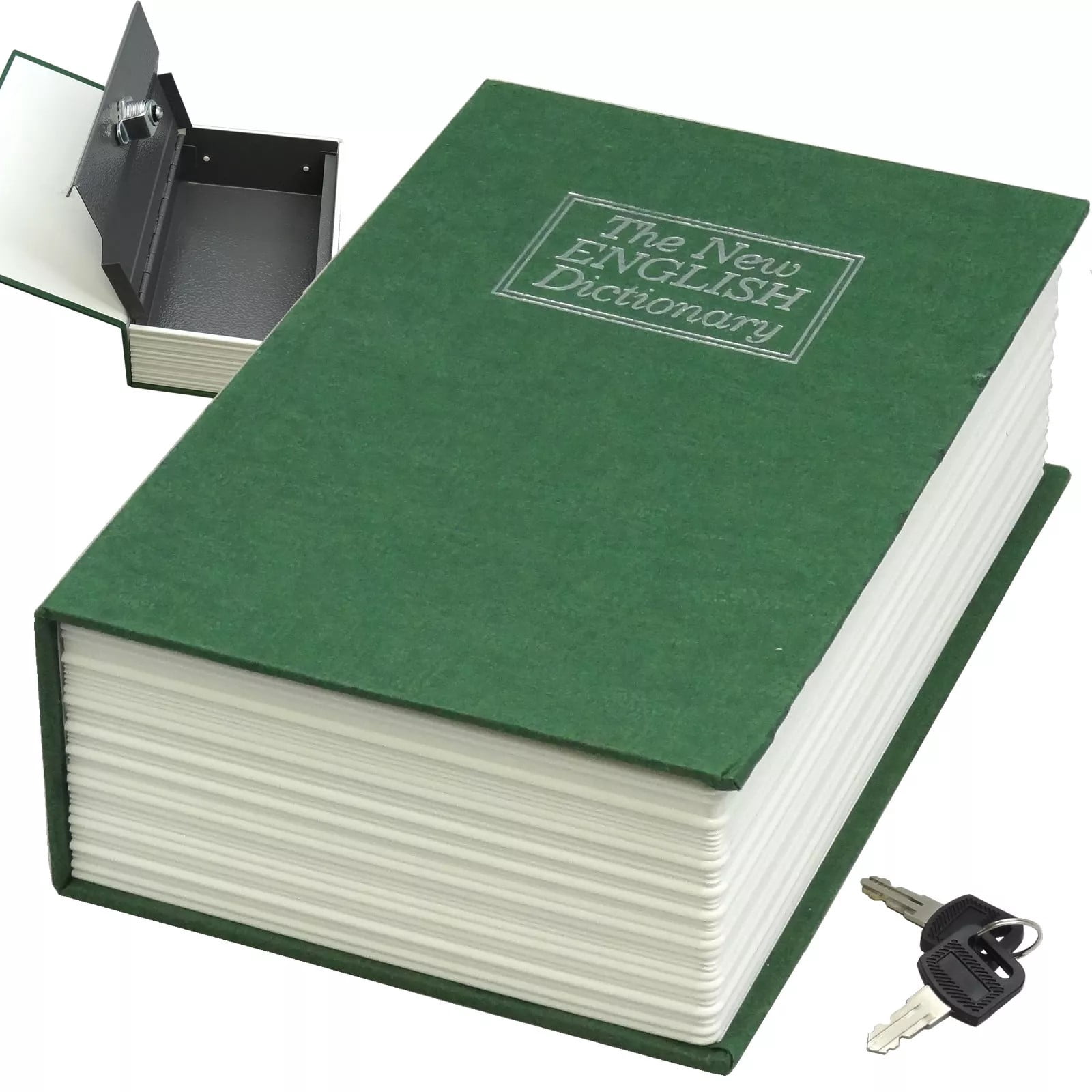 Dictionary Diversion Book Safe w/ Key Lock ~ Metal ~ Green (Medium ...
