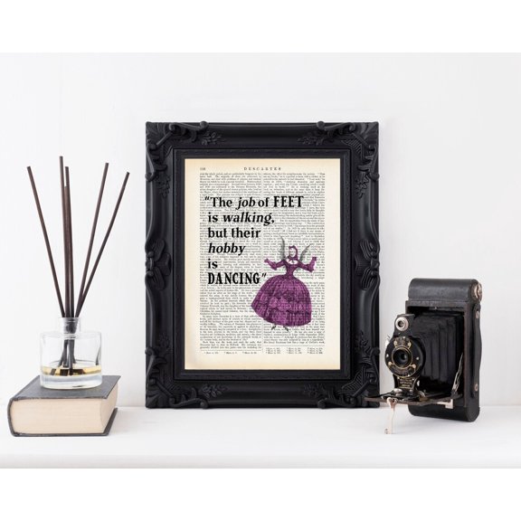 Dictionary Page Dancing Funny Dictionary Upcycled Book Poster Unframed Paper Print