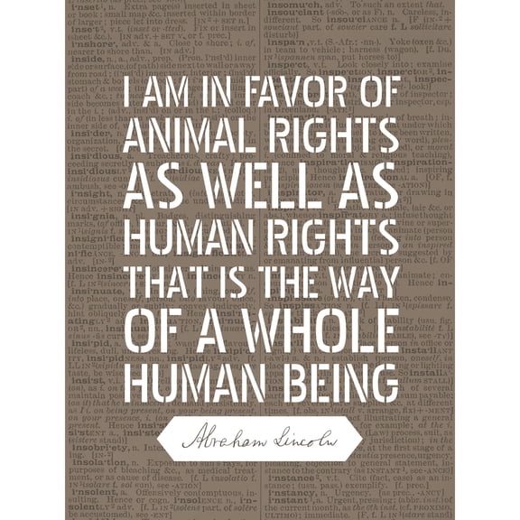 Dictionary Page Quote Abraham Lincoln Animal Rights Extra Large XL Wall Art Poster Print