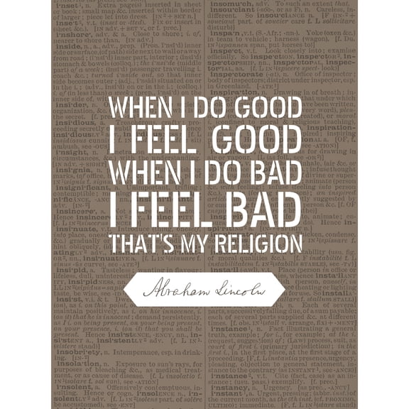 Dictionary Page Quote Abraham Lincoln My Religion Extra Large XL Wall Art Poster Print
