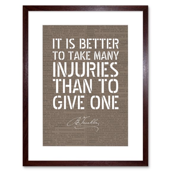 Dictionary Page Quote Benjamin Franklin Injuries Artwork Framed Wall Art Print 9X7 Inch