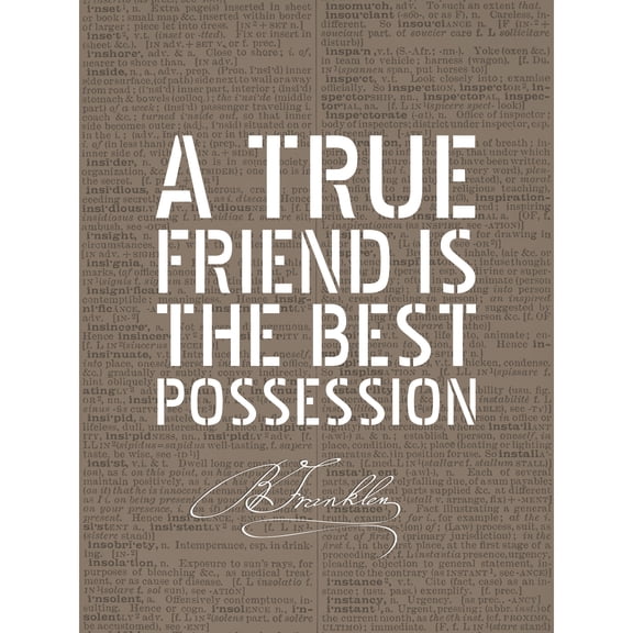 Dictionary Page Quote Benjamin Franklin True Friend Extra Large XL Wall Art Poster Print