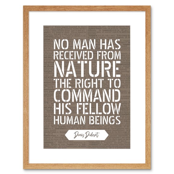 Dictionary Page Quote Denis Diderot Command Human Beings Artwork Framed Wall Art Print 9X7 Inch