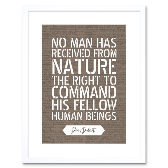 Dictionary Page Quote Denis Diderot Command Human Beings Artwork Framed Wall Art Print 9X7 Inch