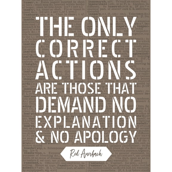 Dictionary Page Quote Red Auerbach Correct Actions Extra Large XL Wall Art Poster Print