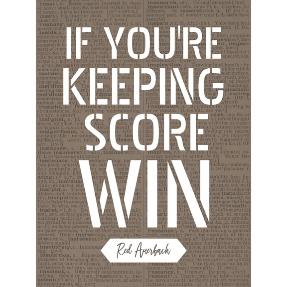 Dictionary Page Quote Red Auerbach Keeping Score Win Extra Large XL Wall Art Poster Print