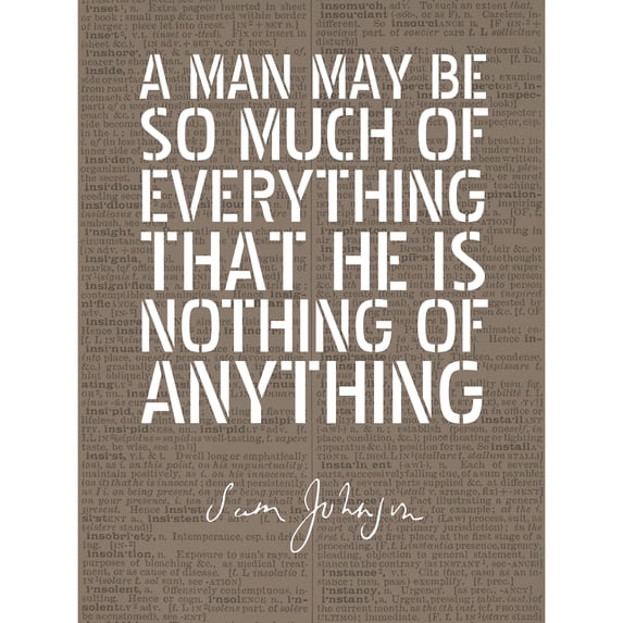 Dictionary Page Quote Samuel Johnson Man Everything Extra Large XL Wall Art Poster Print