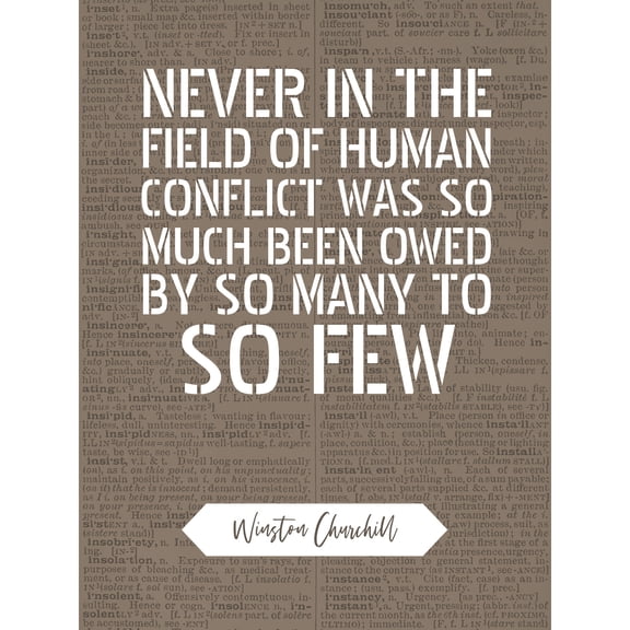 Dictionary Page Quote Winston Churchill Human Conflict Extra Large XL Wall Art Poster Print
