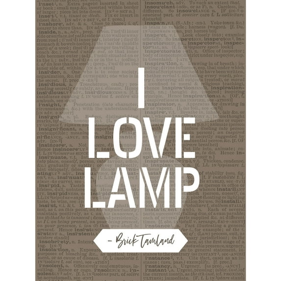 Dictionary Quote Brick I Love Lamp Extra Large XL Wall Art Poster Print