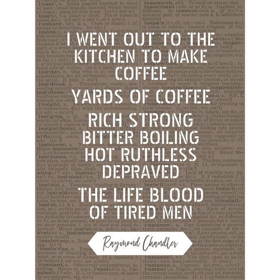 Dictionary Quote Chandler Long Goodbye Coffee Extra Large XL Wall Art Poster Print