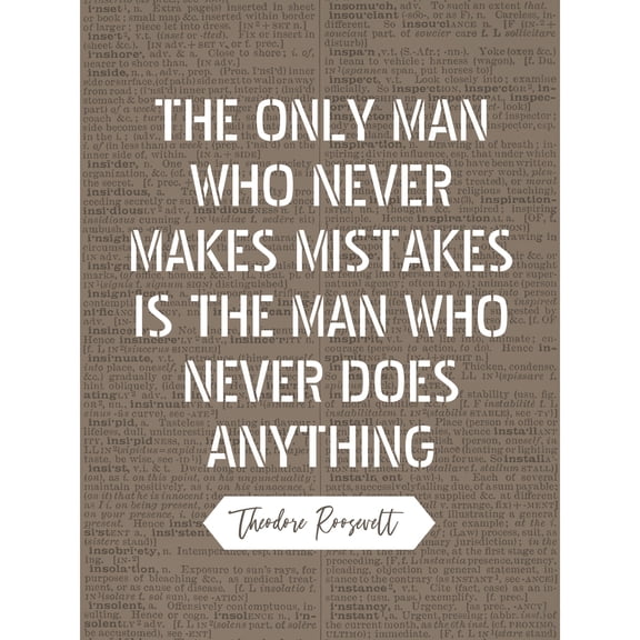 Dictionary Quote Roosevelt Mistakes Never Anything Extra Large XL Wall Art Poster Print