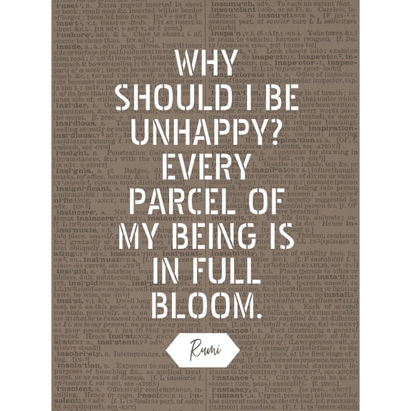 Dictionary Quote Rumi Full Bloom Extra Large XL Wall Art Poster Print