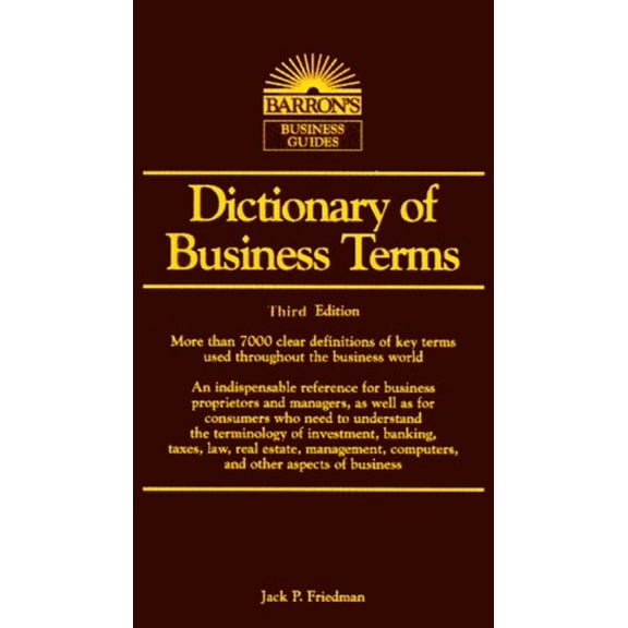 Pre-Owned Dictionary of Business Terms (Paperback) 0764112007 9780764112003