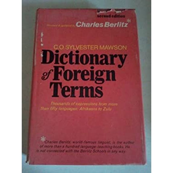 Pre-Owned Dictionary of foreign terms (Hardcover) 0690001711 9780690001716
