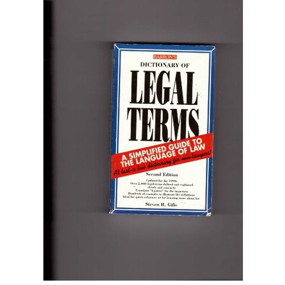 Pre-Owned Dictionary of Legal Terms: A Simplified Guide to the Language of Law (Paperback) 0812014111 9780812014112