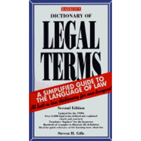 Pre-Owned Dictionary of Legal Terms: A Simplified Guide to the Language of Law (Paperback) 0812014111 9780812014112