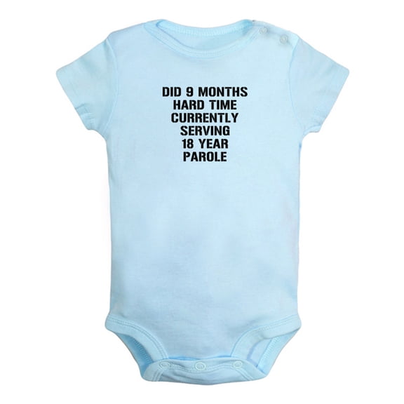 Did 9 Months Hard Time Currently Serving 18 Year Parole Funny Rompers For Babies, Newborn Baby Unisex Bodysuits, Infant Jumpsuits, Toddler 0-24 Months Kids One-Piece Oufits (Blue, 18-24 Months)
