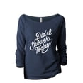 thumbnail image 1 of Did I Shower Today? Women's Fashion Slouchy 3/4 Sleeves Raglan Lightweight Sweatshirt Navy Small, 1 of 3