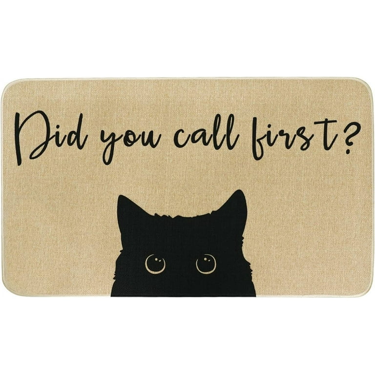 Did You Call First Doormat Cat Funny Welcome Mats Outdoor Front