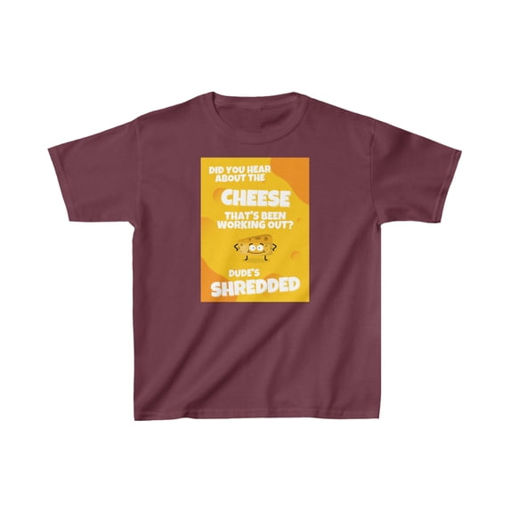 Did You Hear About The Cheese That's Been Working Out? Kids Dad Joke Heavy Cotton™ Tee