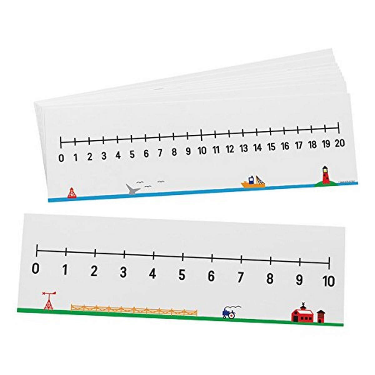 Math Number Line Set Didax Educational Resources 0-10/0-20 Number Line, Set of 10, Multi ...
